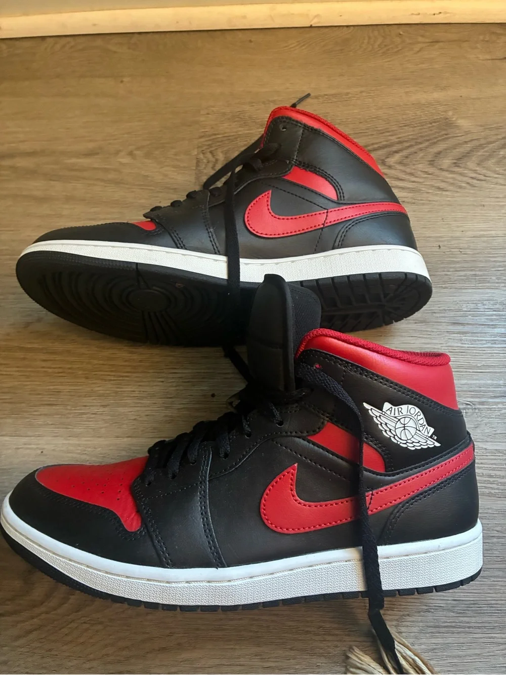 Jordan Black and Red High-Top Sneakers